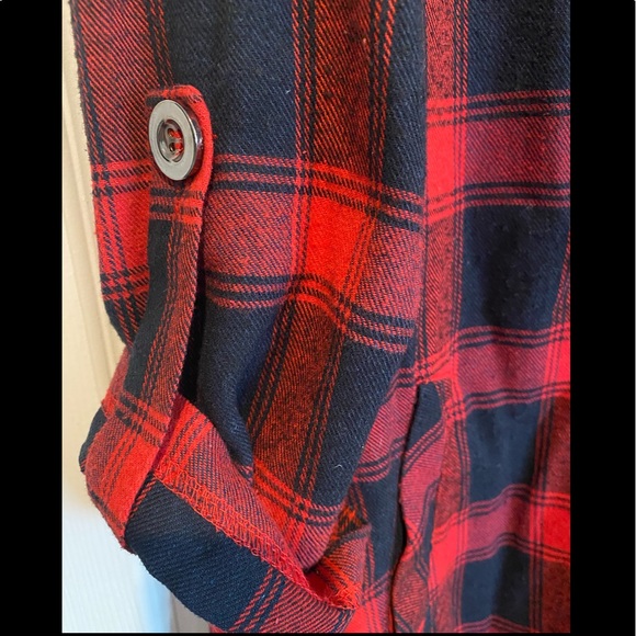 SHE + SKY PLAID HOOED TOP - Picture 5 of 11